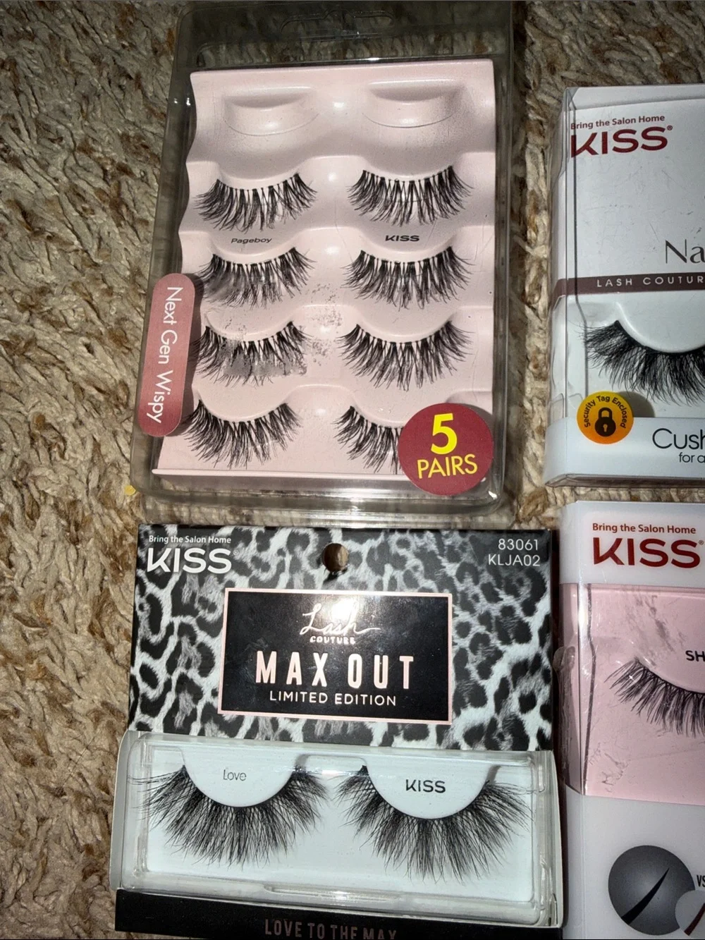 7 NEW - KISS Assorted Black False Eyelash Collection - Multiple Styles
